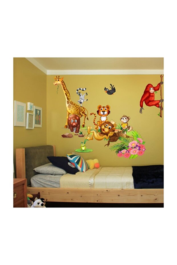 Giant Size Special Design Cute Animals Children's Room Wall Sticker Set
