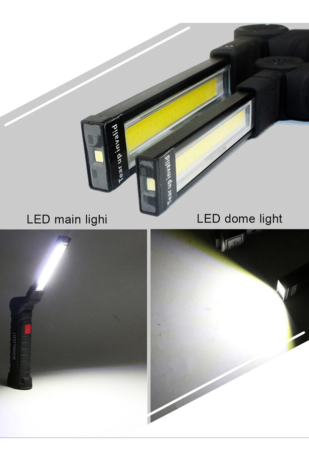 Package list Rechargeable Camping LED Flashlight Work Light with Magnet and Hook IP64 Waterproof 5 L - 5