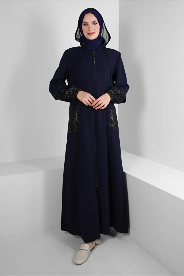 ستارة بغطاء للرأس بتصميم ليوبارد 10730 - 1