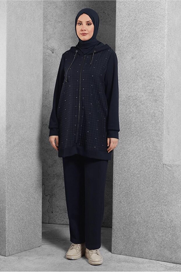 Quilted Patterned Tracksuit Suit 45038