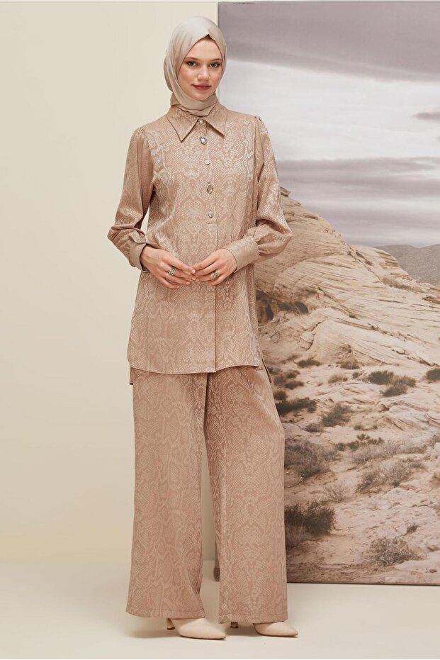 طقم بنطلون منقوش 45991 - 1