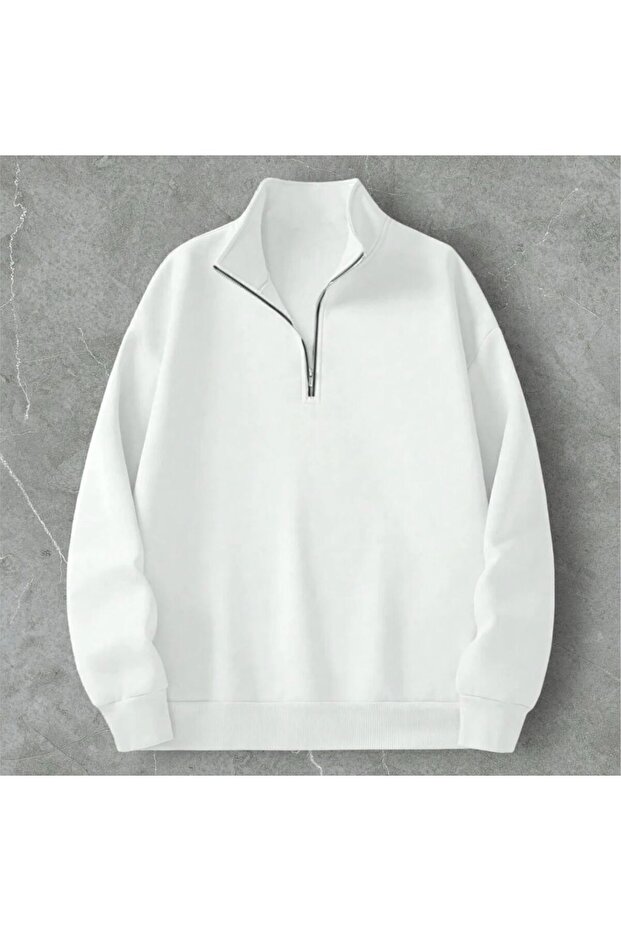 3 Thread Thick Winter White Half Zipper