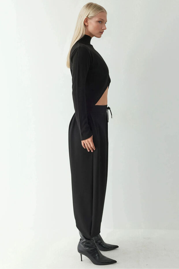 Asimetrik Turtleneck Triko Kazak - 5