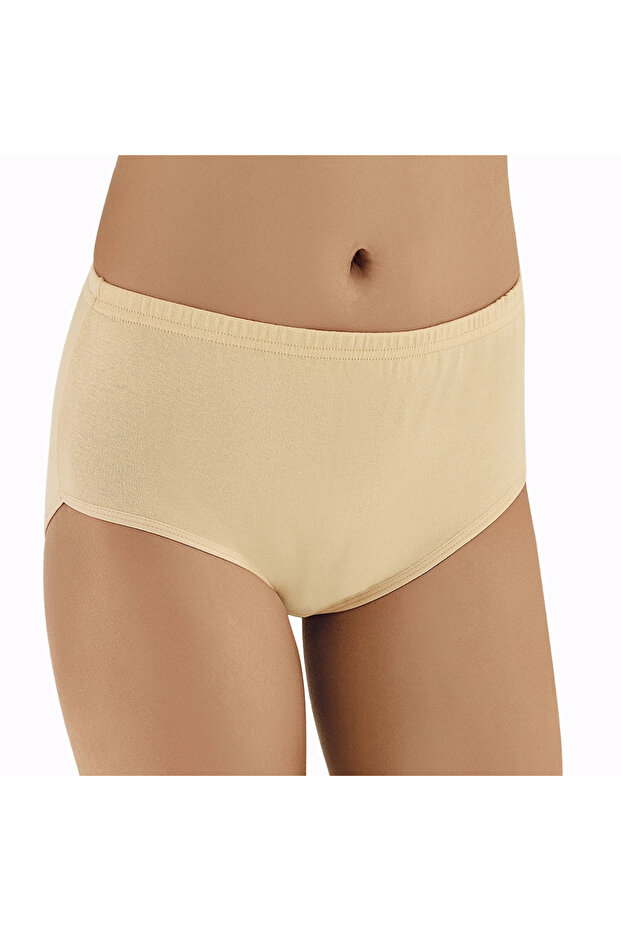 B012 Women's 100% Cotton Rib High Waist Com Panties