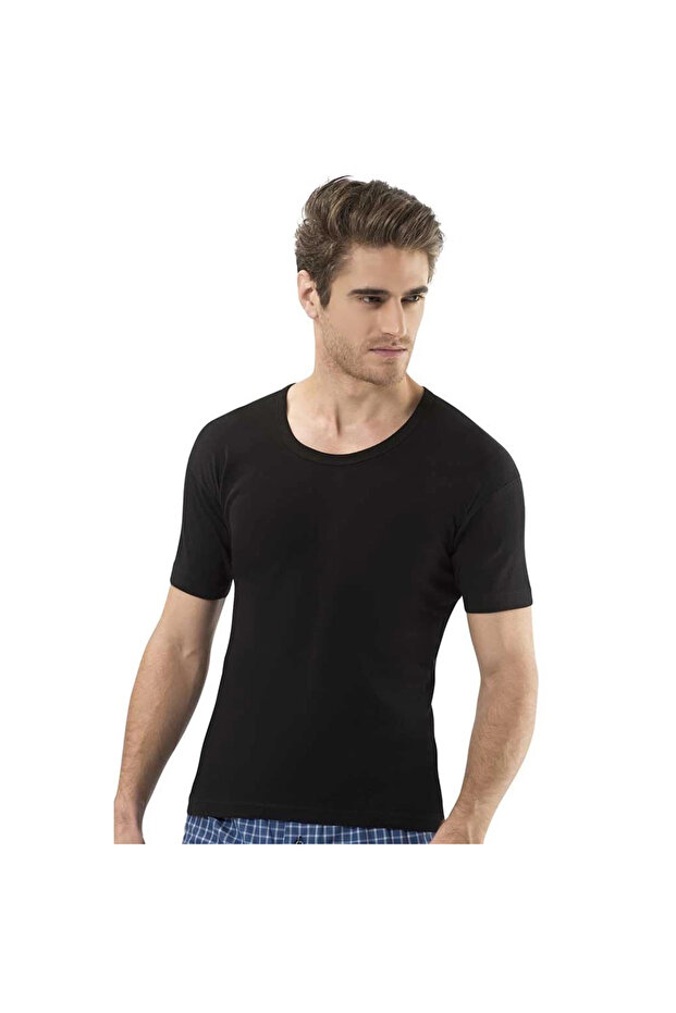 Namaldı 113S Rib Open Neck Short Sleeve Men's Tank Top