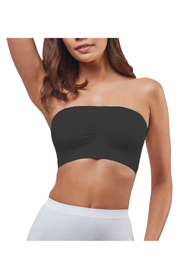Femei Black Supported Strapless - 3