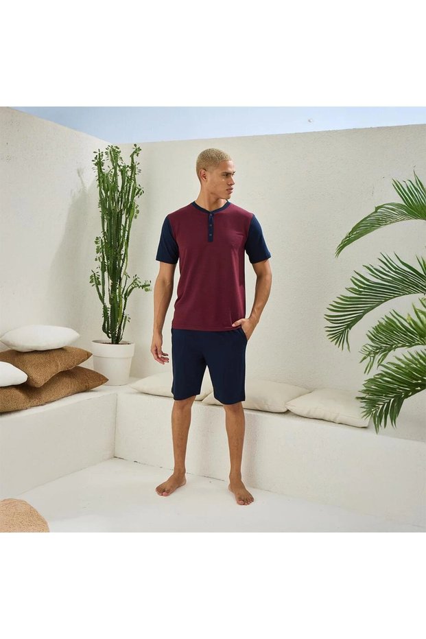 2007 Men's Midi Collar Shorts Suit