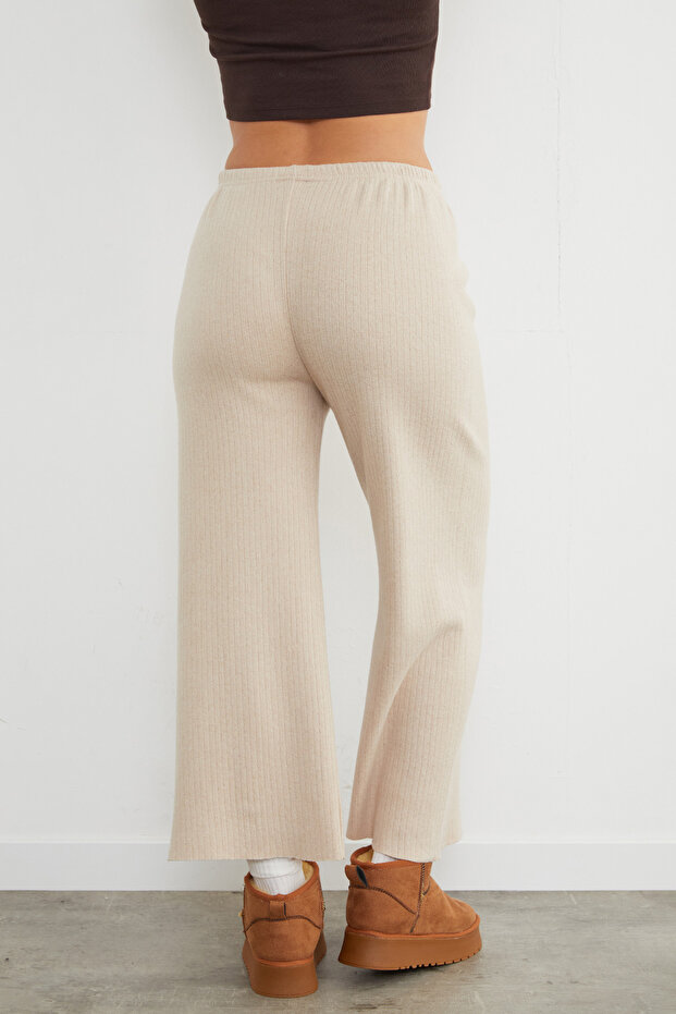 Basic Fitilli Beli Lastikli Pantolon - 7