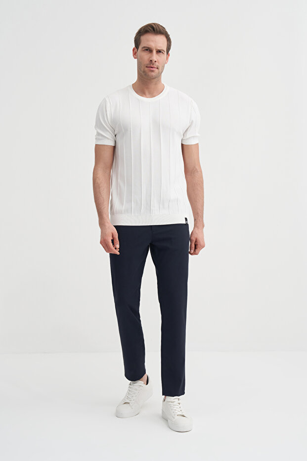 Crew Neck Regular Fit Textured Knitwear T-Shirt