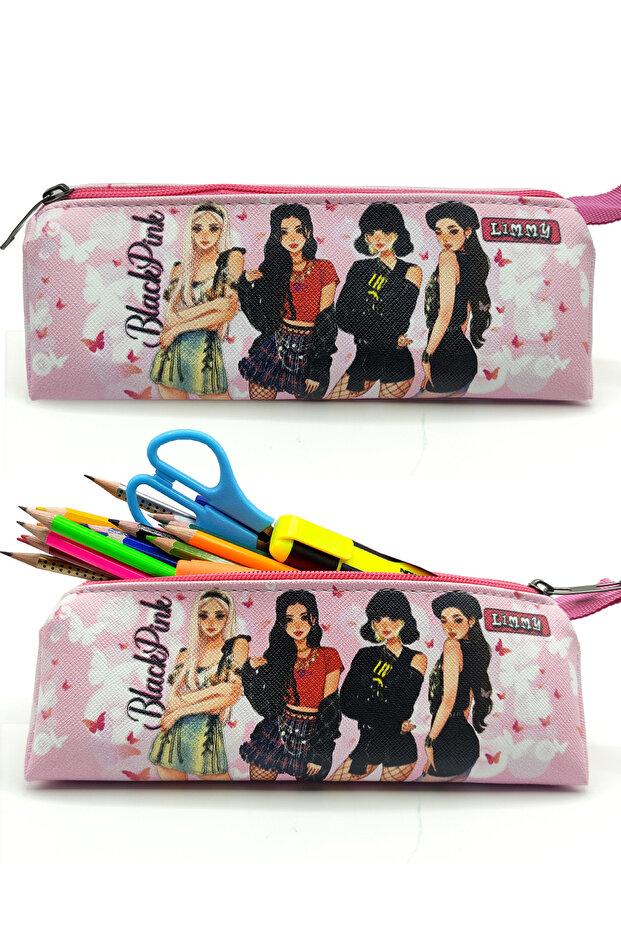 Pencil Case Blackpink Butterfly Pen Holder Triangle Pencil Case Vegan Leather Pen Holder