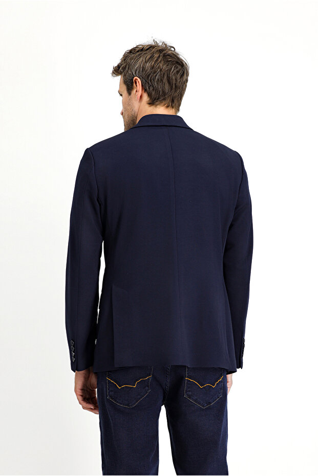 7 Drop Slim Fit Dar Kesim Mevsimlik Klasik Ceket - 5