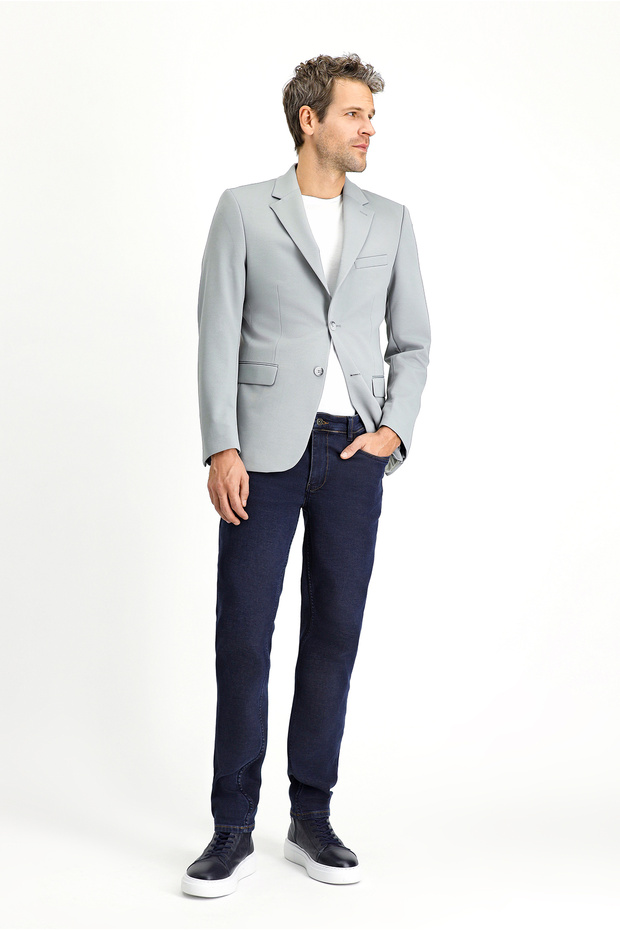 7 Drop Slim Fit Dar Kesim Mevsimlik Klasik Ceket - 1