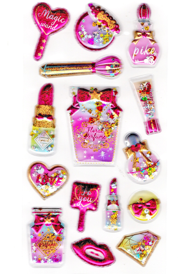 17x9 Cm Planner Sticker Notebook - Embossed Label (With Stamps-808) - Makeup