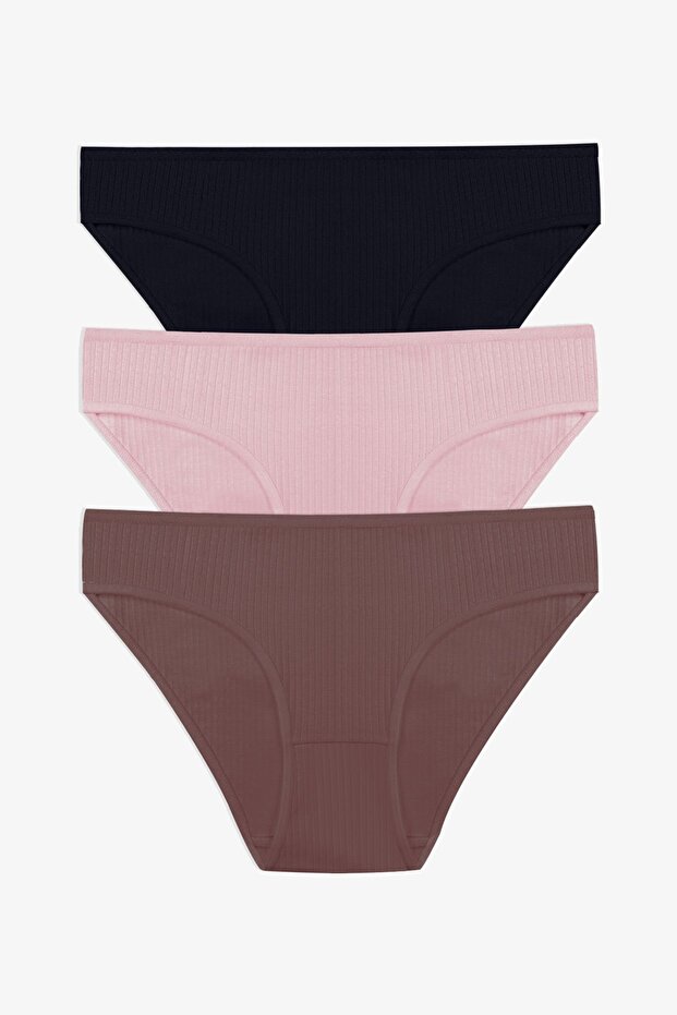 Women's 3-Piece Cotton Ribbed Panties