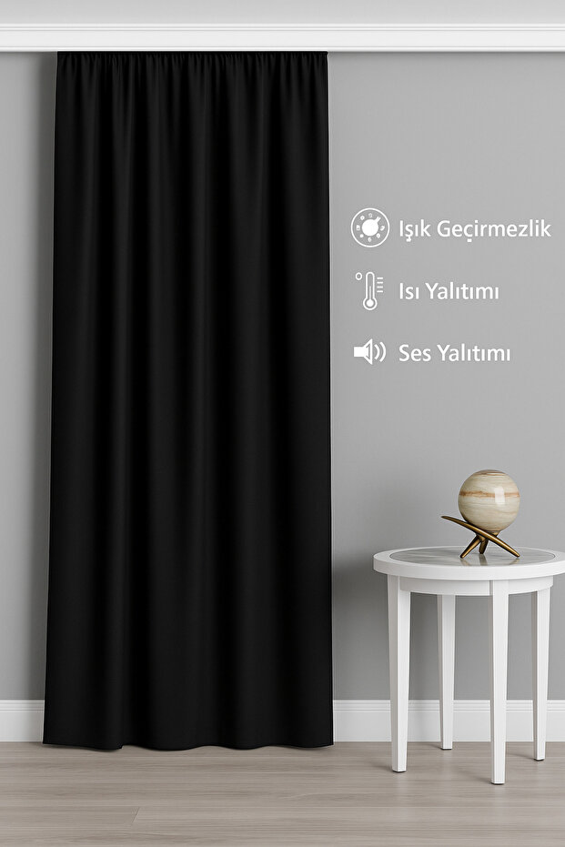 Black Thermal 100% Blackout Sunshade Curtain