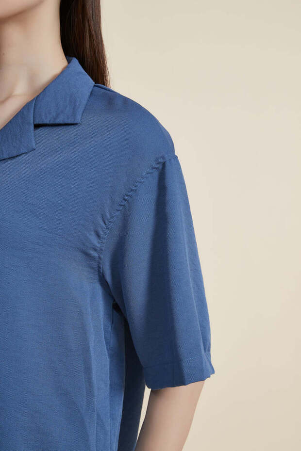 قميص بياقة قميص سادة - 3