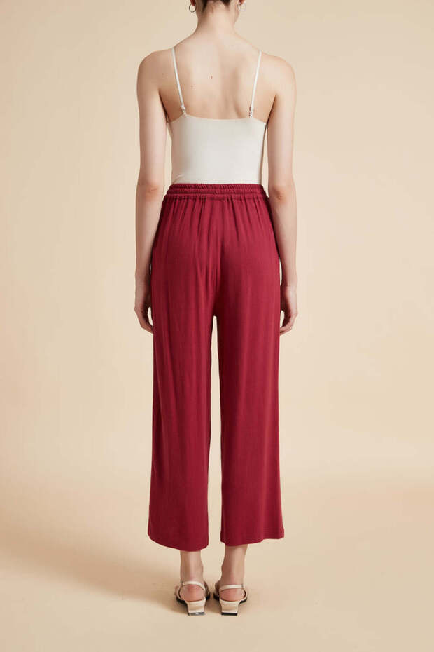 بنطال واسع الساق برباط - 5