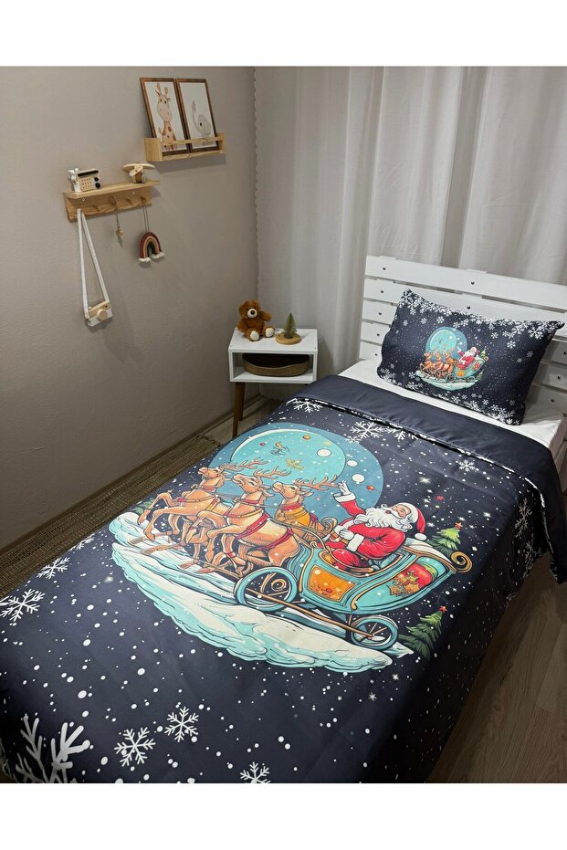 Christmas Themed Christmas Patterned Single Duvet Cover Set