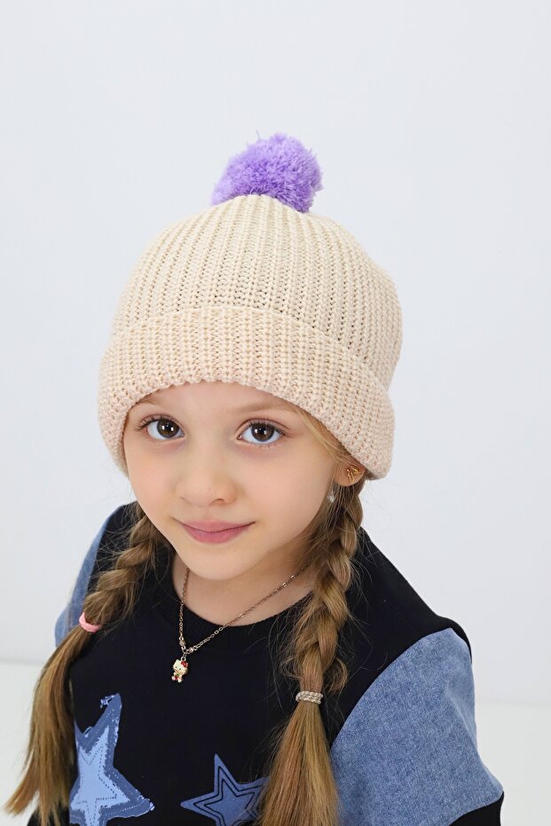 Minima Baby Pompom Knitted Beanie – Soft, Warm Winter Hat