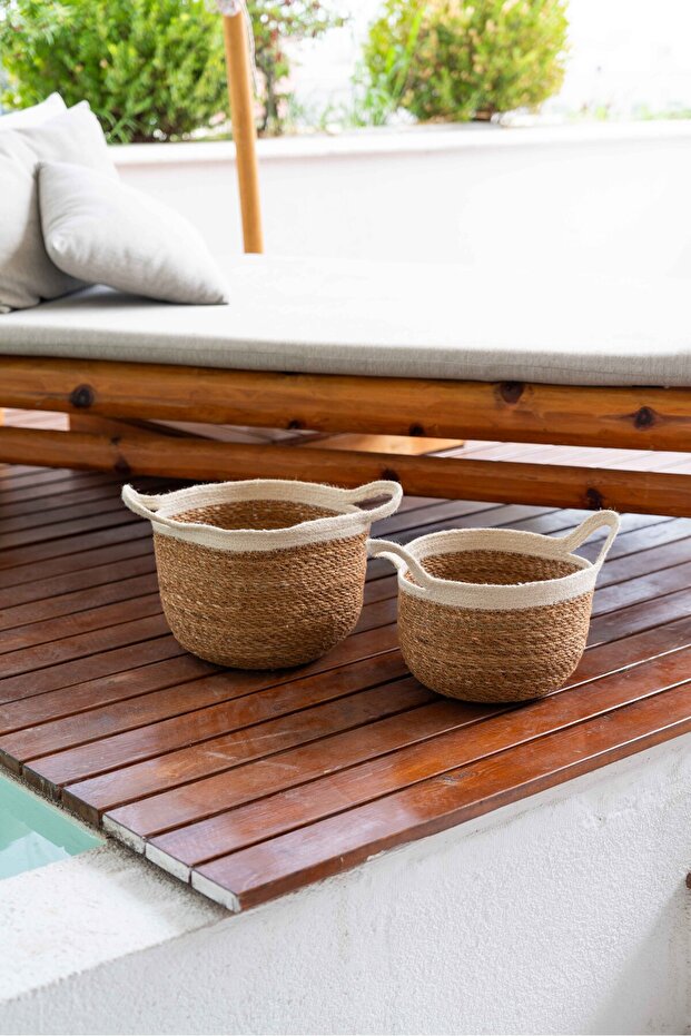 Decorative Multi-Purpose Large Size Wicker Basket/Pot/Organizer
