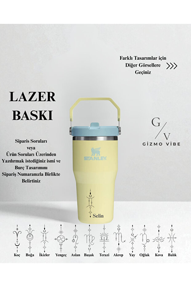 Kişiselleştirilmiş The IceFlow Flip Straw Pipetli Termos Bardak 0,60 Özel Tasarım ve İsimli - 6