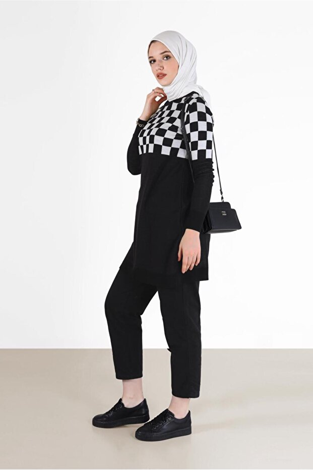 تونيك تريكو منقوش مربع 42023 - 3