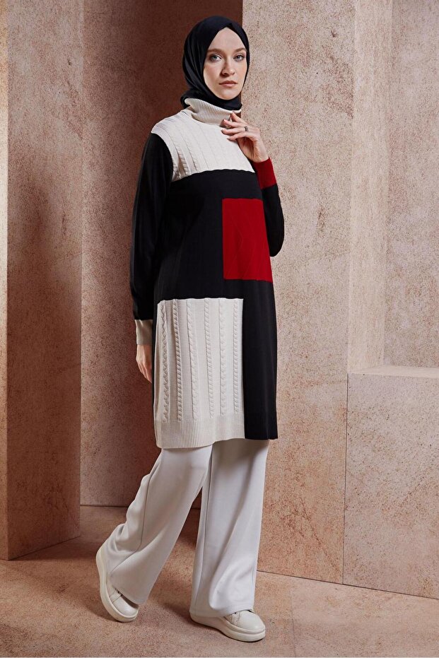 RENK BLOKLU TRİKO TUNİK 44908 - 2