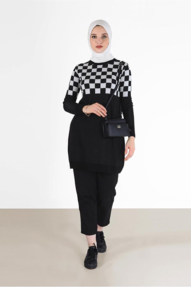 تونيك تريكو منقوش مربع 42023 - 2