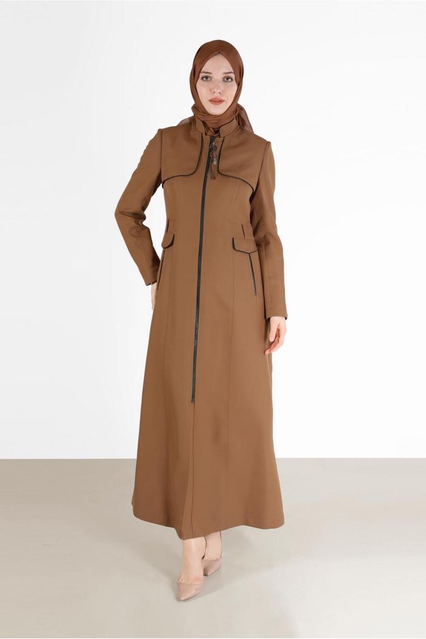 POCKET DETAIL ZIPPERED COAT 10476