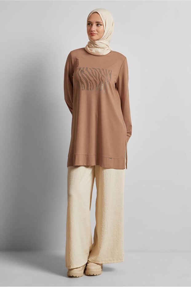 BASKILI EŞOFMAN TUNİK 45693 - 2