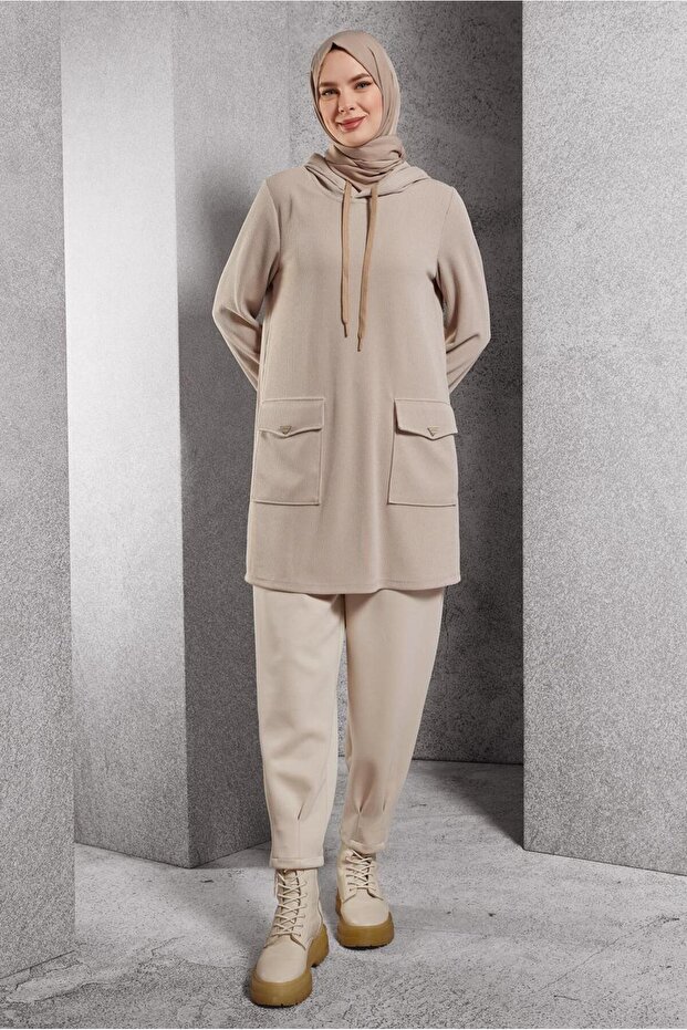 KAPÜŞONLU EŞOFMAN TUNİK 45135 - 2