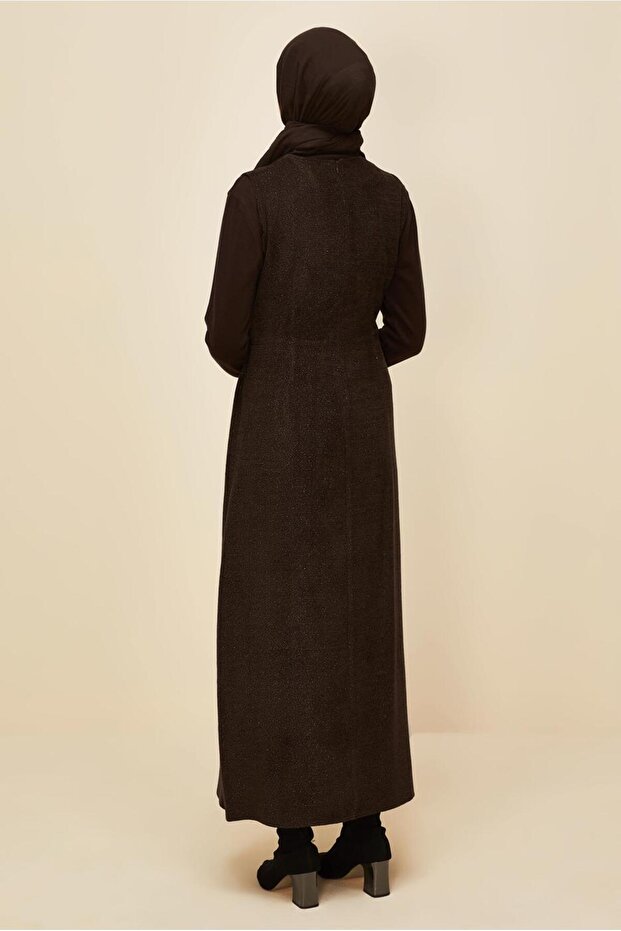 V YAKA JİLE ELBİSE 45969 - 4