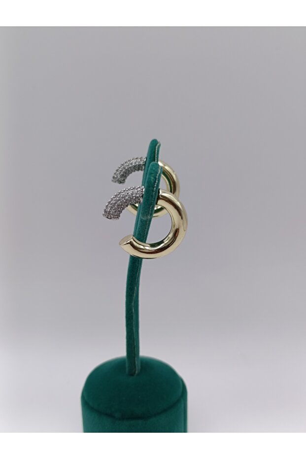 Halka Taşlı Küpe - 4