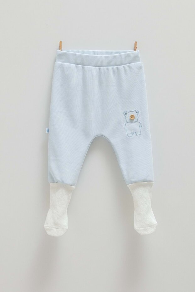 سروال أطفال من CUTE BEAR مع جوارب باللون الأزرق
