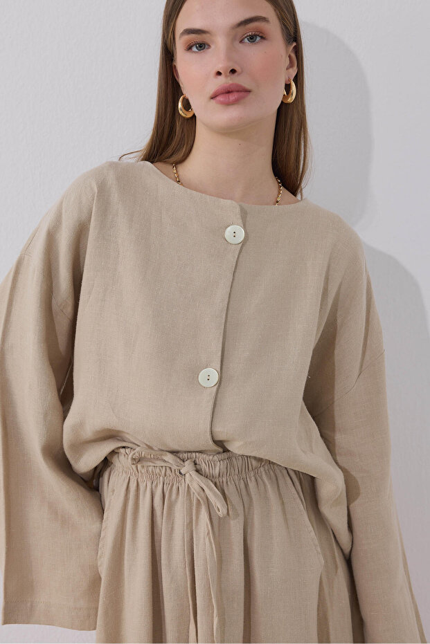 سترة بيج منى كتان - 1