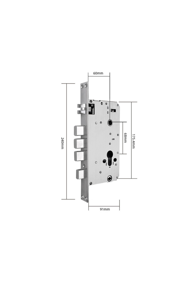 Reversible lock 60x68 mm also for smart locks, multi-point locking by lifting the handle - 2