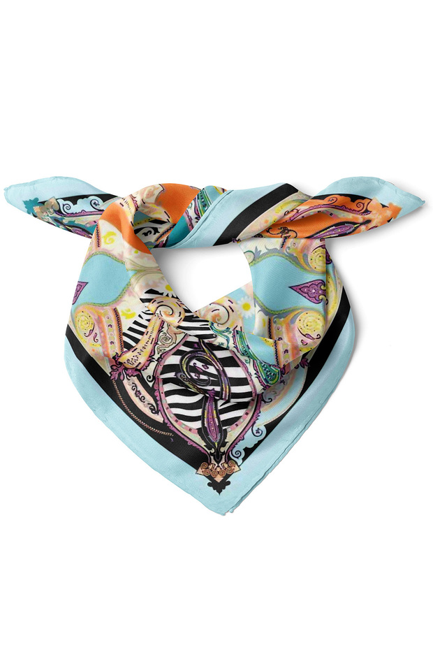 Pastel Baroque Flowers Pattern Scarf Bandana 50X50 cm