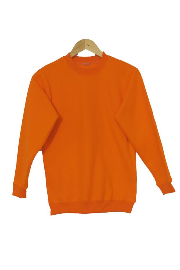 سترة برتقالية للأطفال برقبة دائرية أساسية - 1