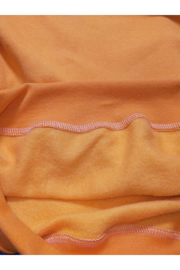 سترة برتقالية للأطفال برقبة دائرية أساسية - 3