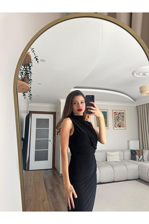 DRAPELİ ELBİSE - 4