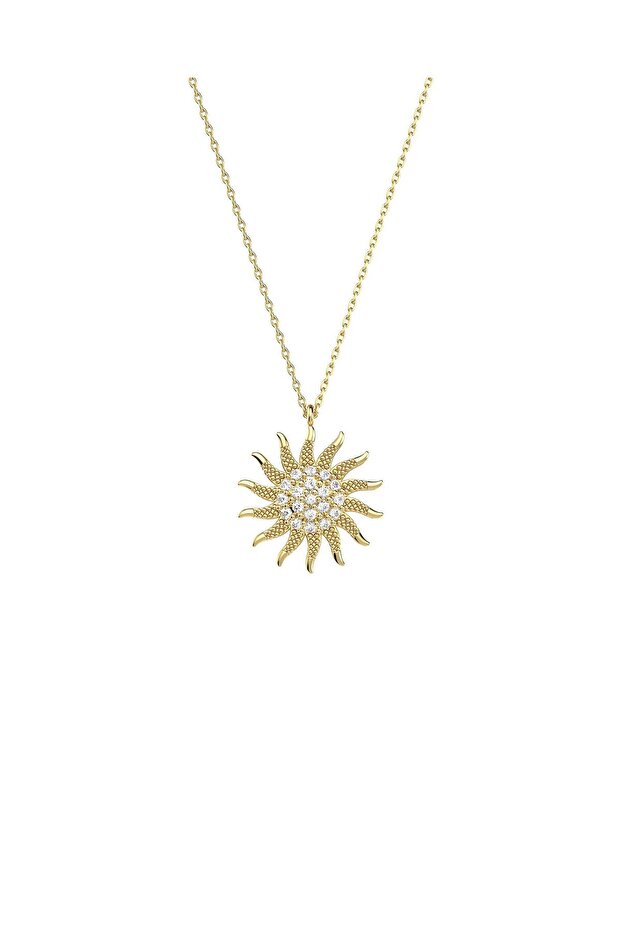 Zarif Güneş 14 Ayar Altın Kolye - 6