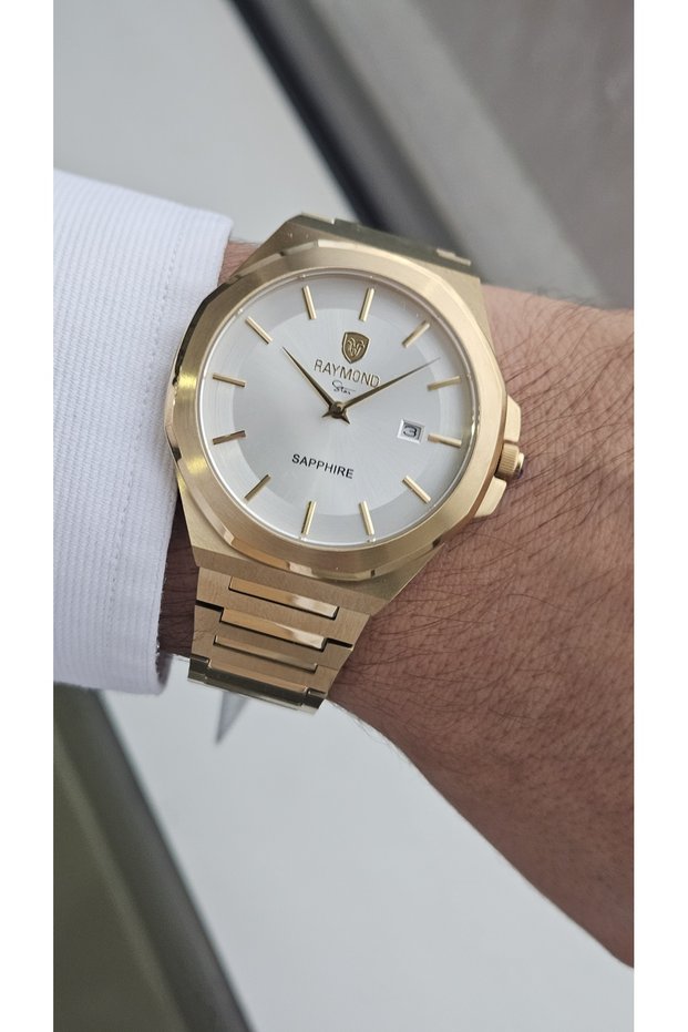 Rym-611505M Slim Men's Watch - Steel Case and Strap - 2 Years Warranty Gold-W