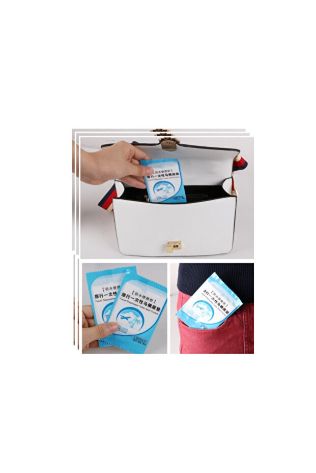 100 Adet Tek Kullanımlık Taşınabilir Klozet Kapağı Hijyen Poşeti - 7