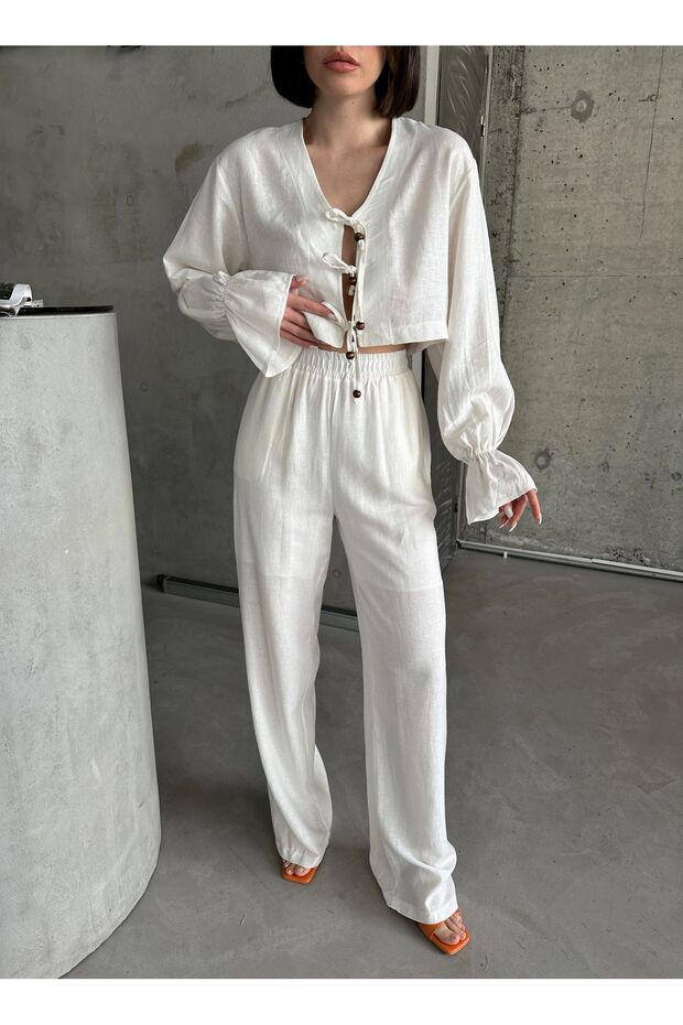 Ecru Real Linen Design Set
