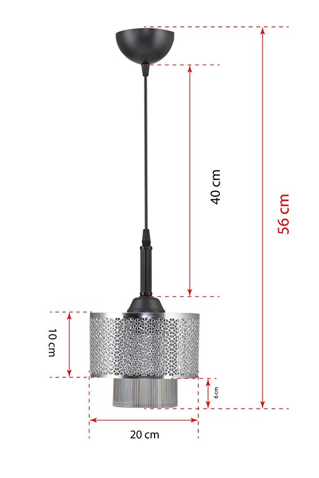 Tekli Motif Sarkıt Avize Krom Modern Tasarım - 2