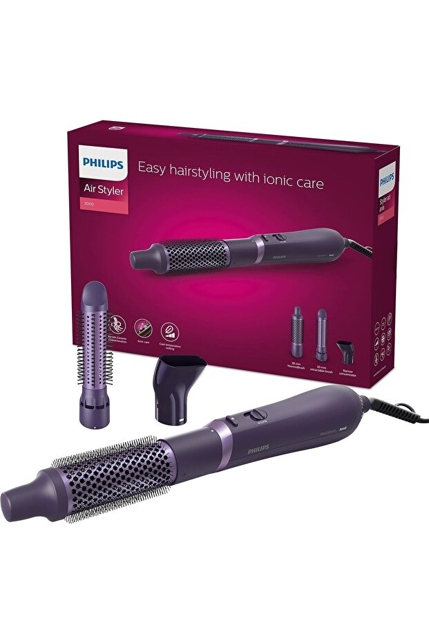 3000 Series Blower Brush with Ceramic Coating and Keratin, Ionic Function, 3 Accessories