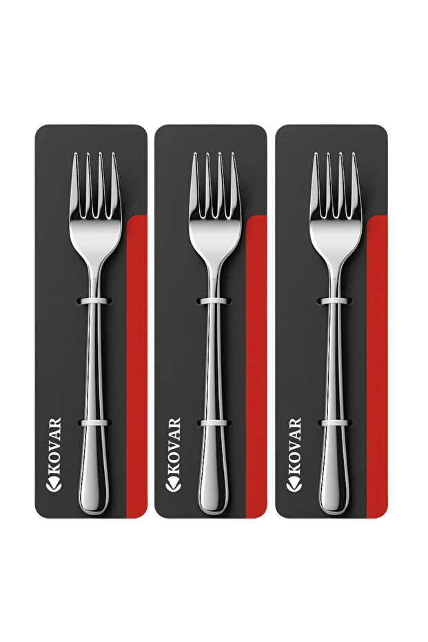 Gray Stainless Steel Cake Fork With Plain Glossy Finish- 3pcs