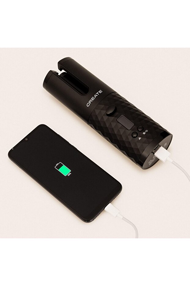 Portable automatic curler, CREATE, Tourmaline, black - 7