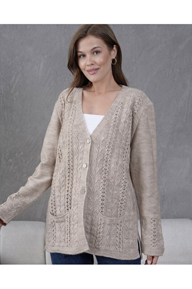 Plus Size Wool Cardigan