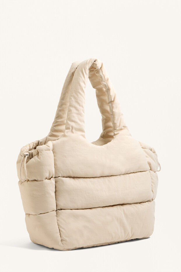 Kapitone shopper çanta - 4